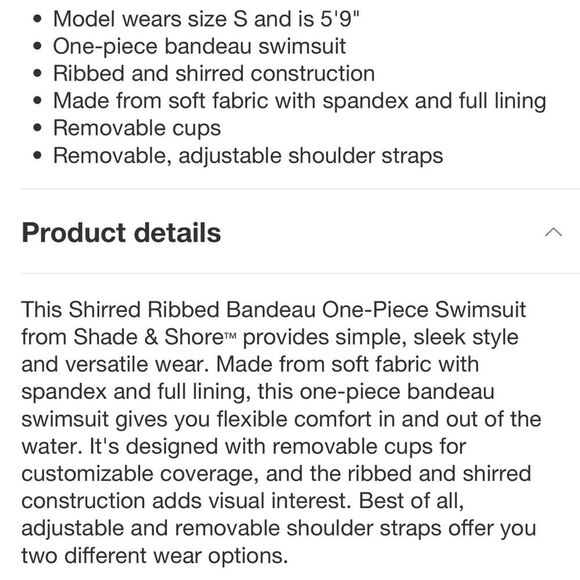 NWT Woman’s Shirred Ribbed Bandeau Cheeky One-Piece Swimsuit Blue Medium - Picture 6 of 15